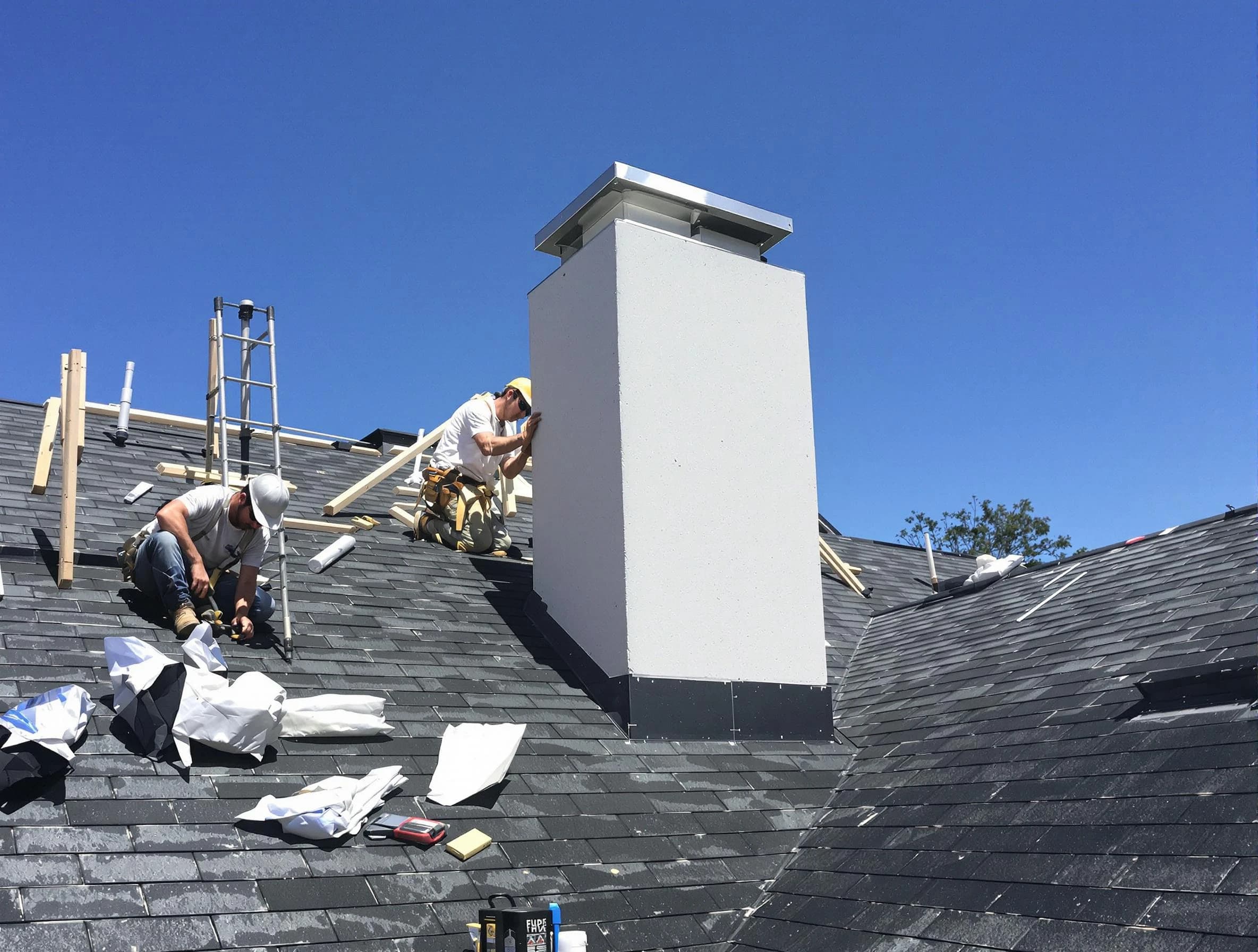 Apache Junction Chimney Sweep crew installing a new chimney in Apache Junction, AZ