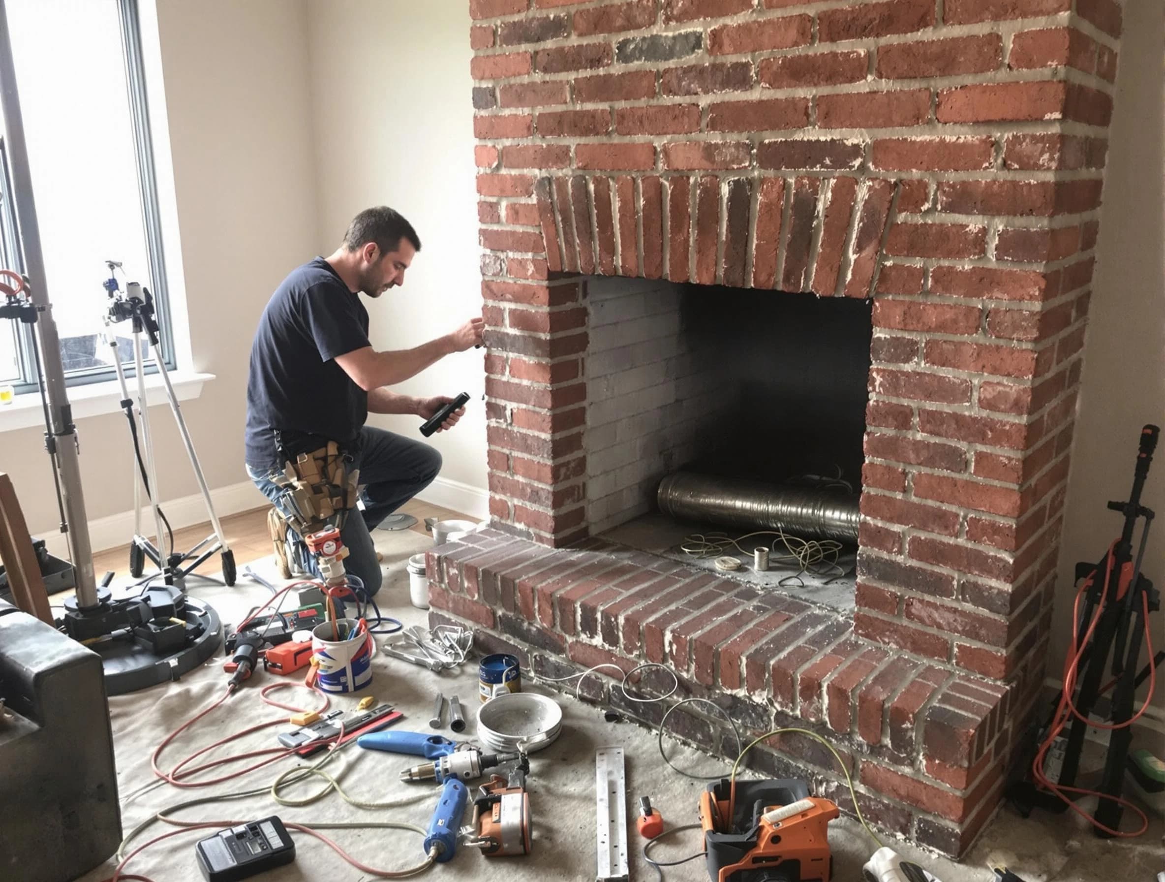 Apache Junction Chimney Sweep specialist finalizing chimney liner service in Apache Junction, AZ