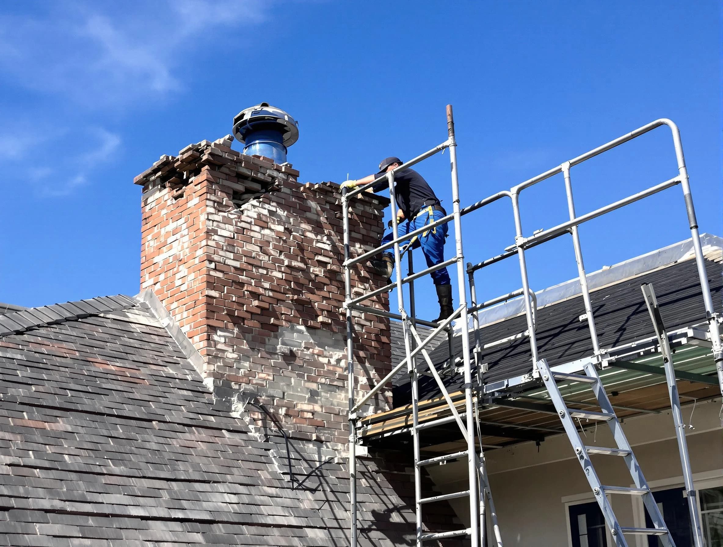 Rebuilding a chimney structure by Apache Junction Chimney Sweep in Apache Junction, AZ