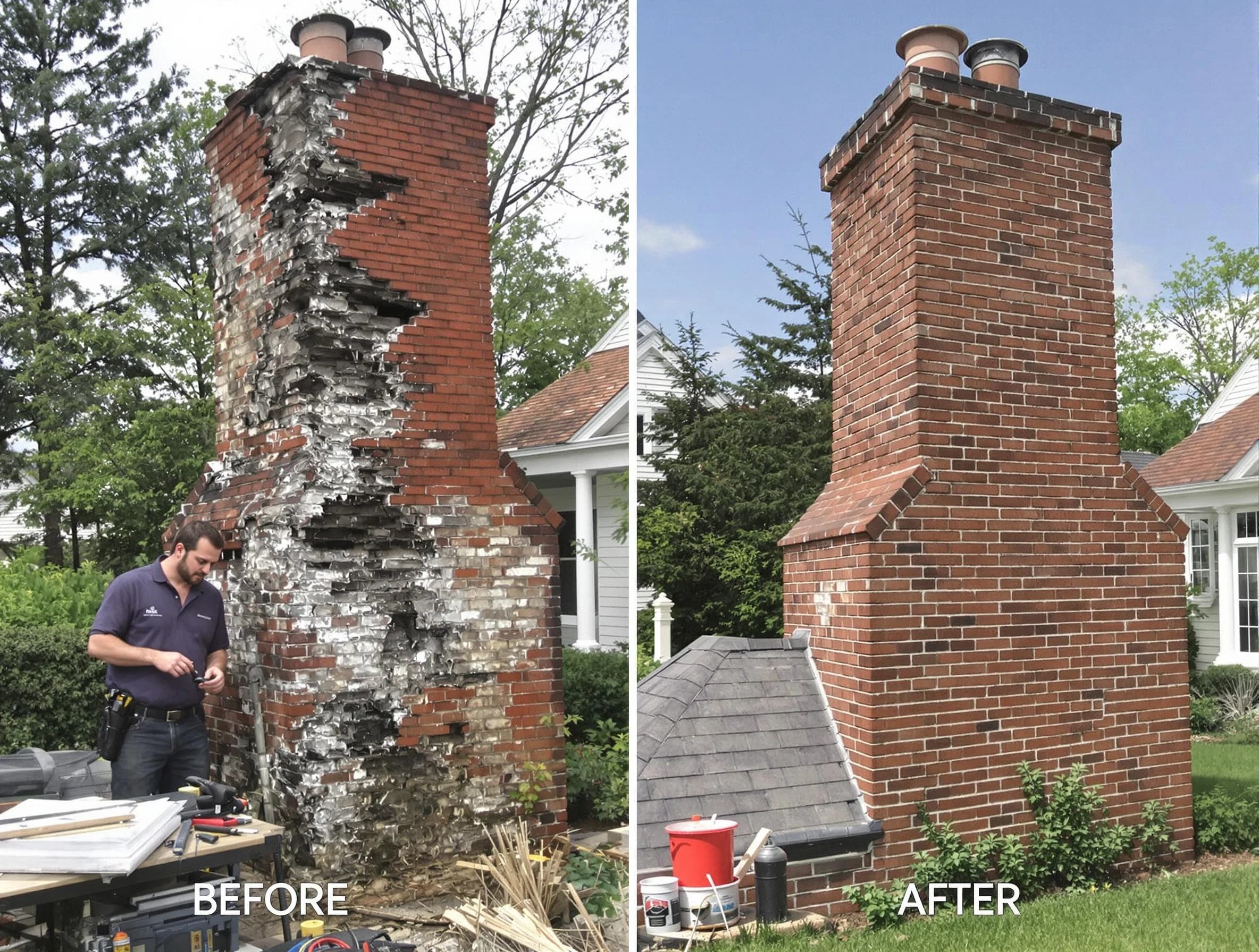 Apache Junction Chimney Sweep performing a full chimney restoration in Apache Junction, AZ
