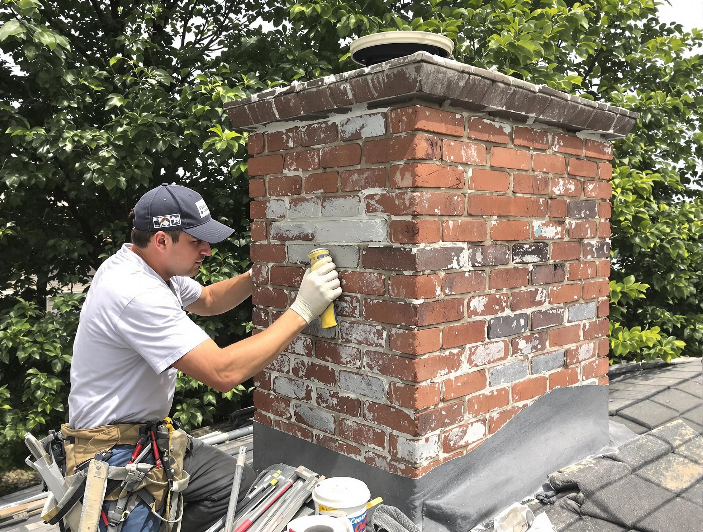 Apache Junction Chimney Sweep restoring an aging chimney in Apache Junction, AZ