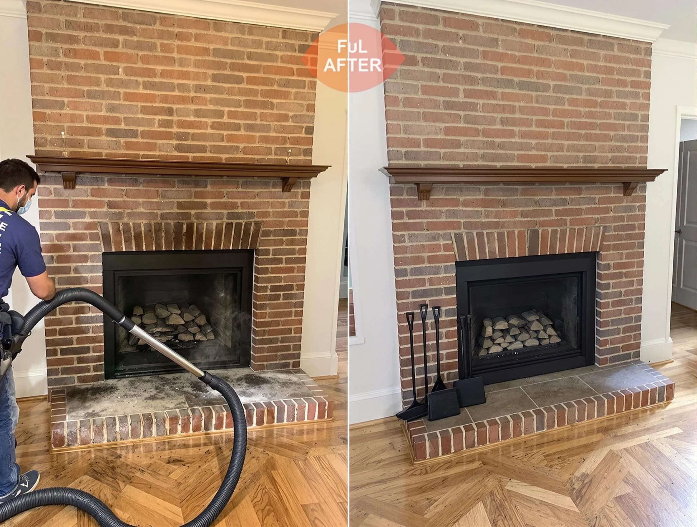 Apache Junction Chimney Sweep carefully sanitizing a fireplace in Apache Junction, AZ