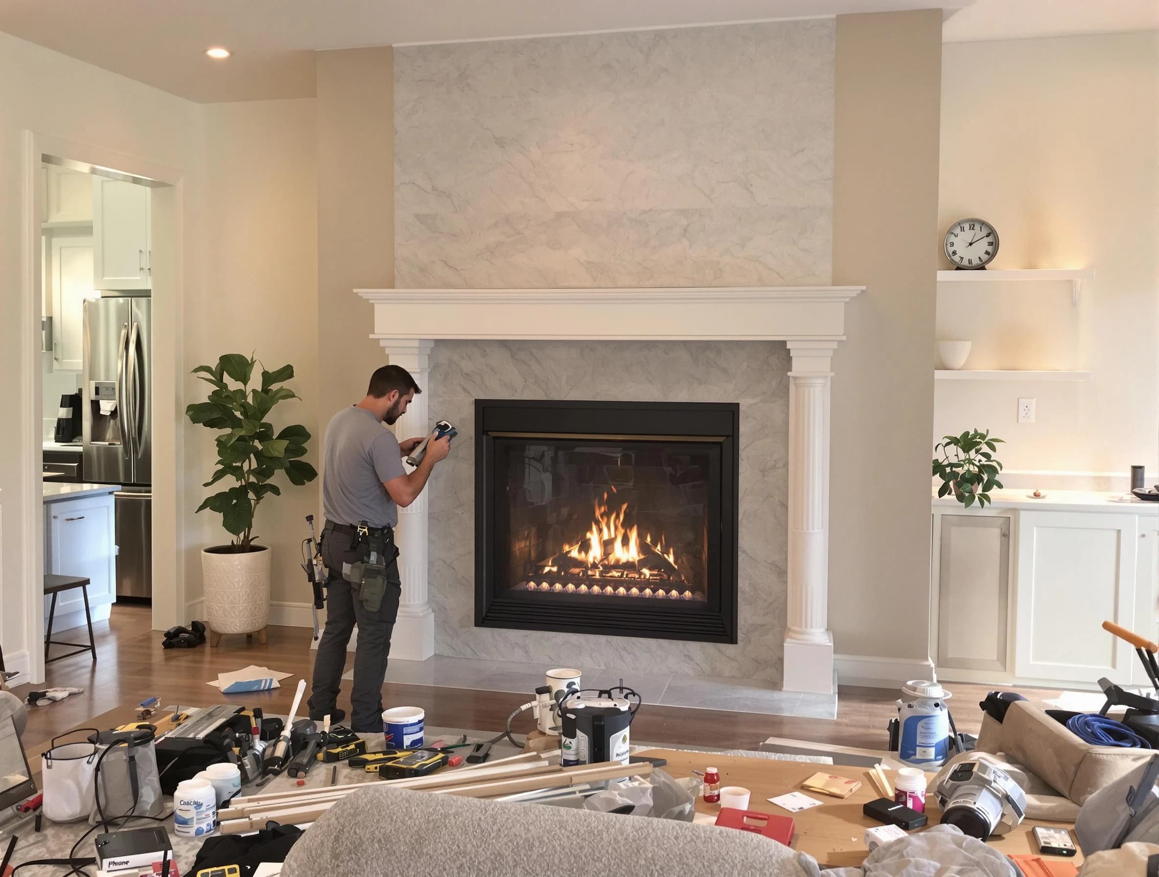 Newly installed fireplace by Apache Junction Chimney Sweep in Apache Junction, AZ