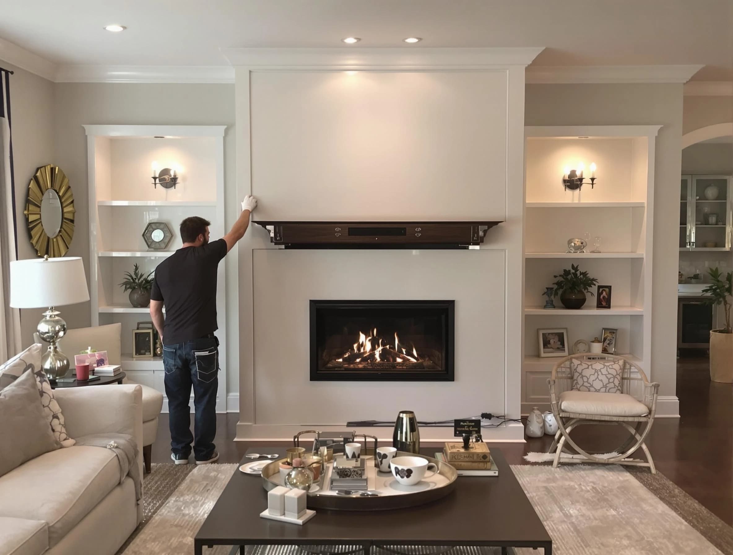 Apache Junction Chimney Sweep installing a new fireplace in Apache Junction, AZ