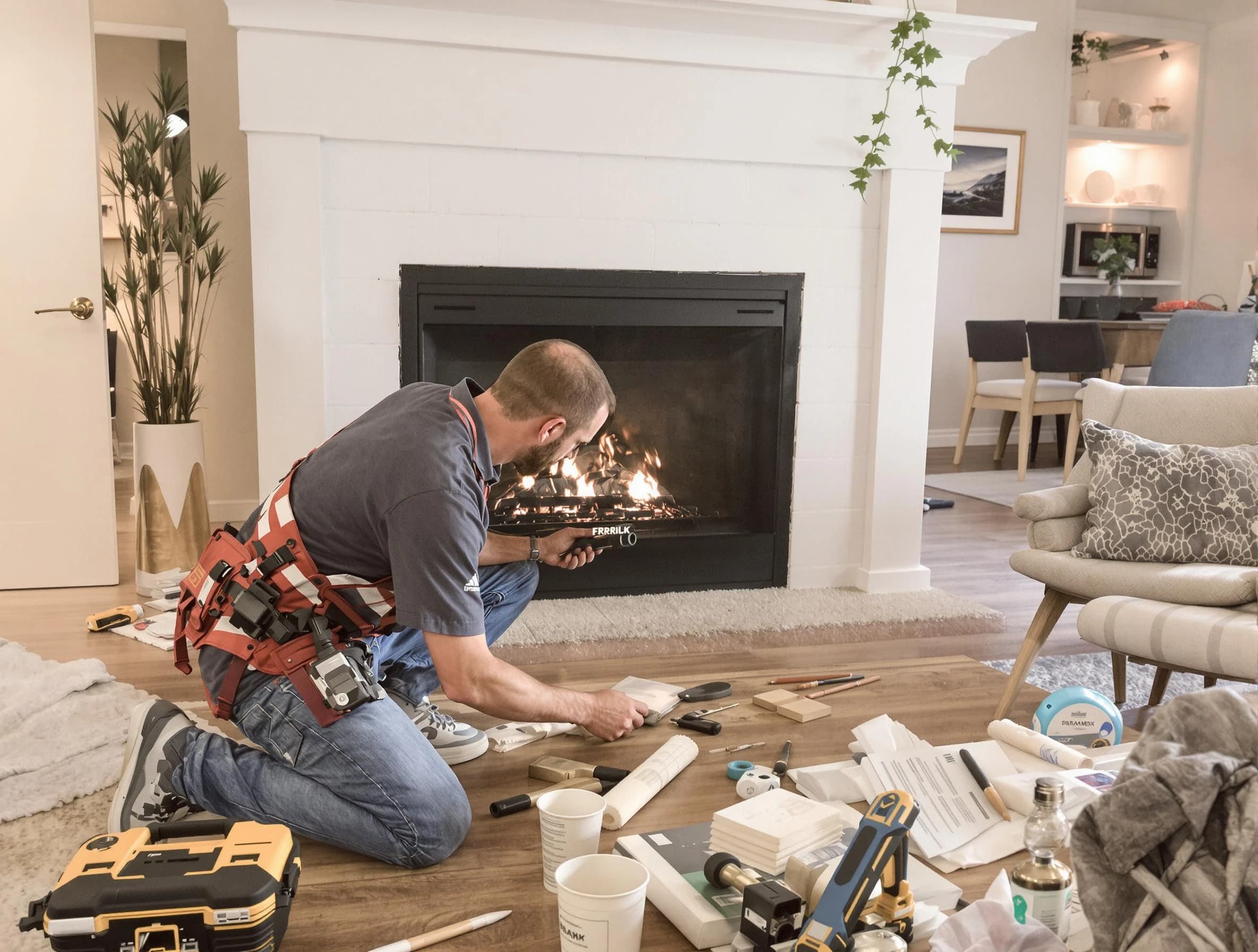 Apache Junction Chimney Sweep performing fireplace repair in Apache Junction, AZ